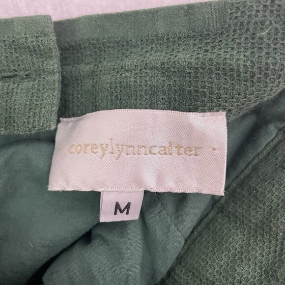 Anthropologie Pleated High Waist Shorts Corey Lynn Calter Green size Medium - Picture 6 of 7